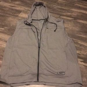 Men’s sleeveless hoodie zip up size Large